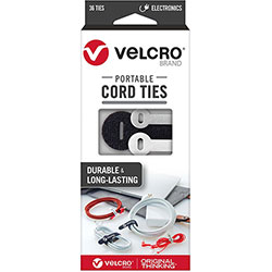 Velcro Portable Cord Ties - Cable Tie - Multi - 36 Pack