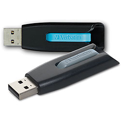 Verbatim 128GB Store 'n' Go® V3 USB 3.2 Gen 1 Flash Drive - 2pk - Blue, Gray - 128 GB - USB 3.2 Gen 1 - Blue, Gray - Lifetime Warranty - 2 Pack