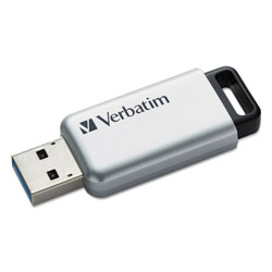 Verbatim Store 'n' Go Secure Pro USB Flash Drive with AES 256 Encryption, 32 GB, Silver