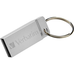 Verbatim USB Flash Drive, Seamless Metal Case, 16GB, Silver