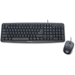 Verbatim Keyboard/Mouse, Corded, USB, 5-3/4 in x 17-1/2 in x 1 in, Black