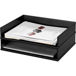 Victor Stacking Letter Tray, 13 in x 10-9/16 in x 3-1/4 in, Midnight Black