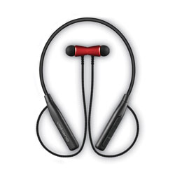 Volkano Aeon+ Series Wireless Bluetooth 5.0 Stereo Earphones with Flexible Headband, Black/Red