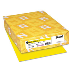 Neenah Paper Exact Brights Paper, 20lb, 8.5 x 11, Bright Yellow, 500/Ream