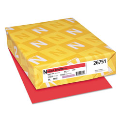 Neenah Paper Exact Brights Paper, 20lb, 8.5 x 11, Bright Red, 500/Ream