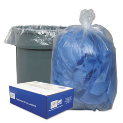 Webster Linear Low-Density Can Liners, 30 gal, 0.71 mil, 30 in x 36 in, Clear, 250/Carton