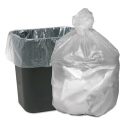 Webster Waste Can Liners, 10 gal, 6 microns, 24 in x 24 in, Natural, 1,000/Carton