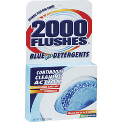 WD-40 2000 Flushes Automatic Toilet Bowl Cleaner, Powder, 3.50 oz (0.22 lb), 12/Carton, Blue