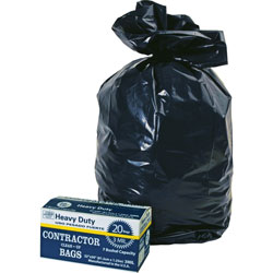 Webster Heavy Duty Contractor Bags - 32 in x 50 in Length x 3 mil (76 Micron) Thickness - Black - 20/Carton - Waste Disposal
