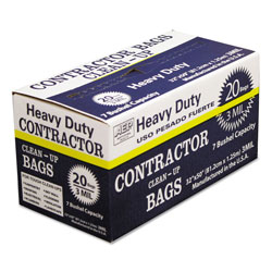Webster Heavy-Duty Contractor Clean-Up Bags, 60 gal, 3 mil, 32