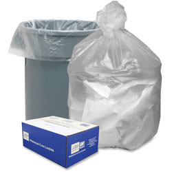 Webster Waste Can Liners, 56 gal, 14 microns, 43 in x 46 in, Natural, 200/Carton