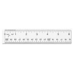 Westcott® Clear Flexible Acrylic Ruler, Standard/Metric, 12" Long, Clear (ACM10562)