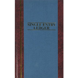 Wilson Jones Account Book, S.E. Ledger Ruled, 150 Pages, 11 3/4" x 7 1/4" Blue