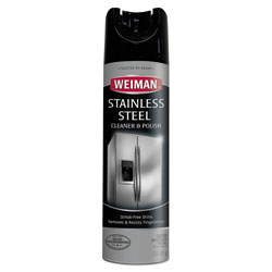 Weiman Products Stainless Steel Cleaner and Polish, 17 oz Aerosol, 6/Carton