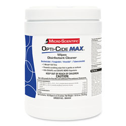 Opti-Cide® Max Disinfectant Wipes, 6 x 6.75, White, 160/Canister, 12 Canisters/Carton