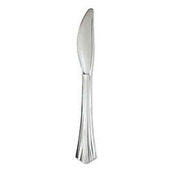 WNA Comet Heavyweight Plastic Knives, Silver, 7 1/2", Reflections Design, 600/Carton (05-0446)