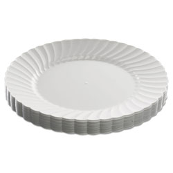 WNA Comet Classicware Plastic Dinnerware, Plates, Plastic, White, 9in, 12/Bag, 15/Carton