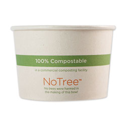 World Centric No Tree Paper Bowls, 3.4 in dia x 2.3 in, 8 oz, Natural, 1,000/Carton