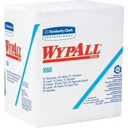 WypAll® X60 Cloths, 1/4 Fold, 12 1/2 x 13, White, 76/Box, 12 Boxes/Carton (34865KIM)
