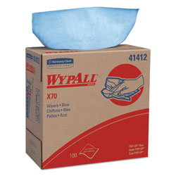 WypAll® X70 Cloths, POP-UP Box, 9 1/10 x 16 4/5, Blue, 100/Box, 10 Boxes/Carton (41412KIM)