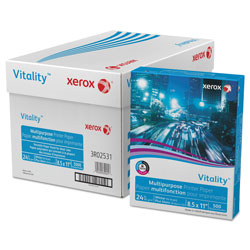 Xerox Vitality Multipurpose Print Paper, 92 Bright, 24lb, 8.5 x 11, White, 500/Ream