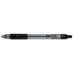 Zebra Pen Z-Grip Retractable Ballpoint Pen, Medium 1mm, Black Ink, Clear Barrel, Dozen