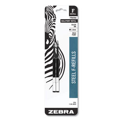 Zebra Pen F-Refill, Bold Point, Black Ink, 2/Pack (ZEB82712)
