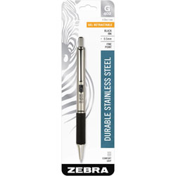 Zebra Retractable Pen, 0.5mm Fine Point, Gel Ink, Black
