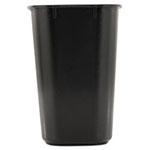 Rubbermaid Deskside Plastic Wastebasket, Rectangular, 3.5 gal, Black view 1