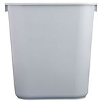 Rubbermaid Deskside Plastic Wastebasket, Rectangular, 3.5 gal, Gray view 1