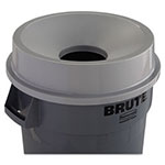 Rubbermaid Round BRUTE Funnel Top Receptacle, 22.38w x 5h, Gray view 1