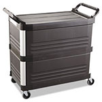 Rubbermaid Xtra Utility Cart, 300-lb Capacity, Three-Shelf, 20w x 40.63d x 37.8h, Black view 2