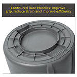 Rubbermaid Round Plastic Outdoor Trash Can, 20 Gallon, Gray view 2