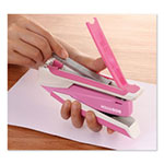Stanley Bostitch InCourage Spring-Powered Desktop Stapler, 20-Sheet Capacity, Pink/White view 5