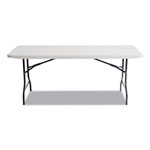Alera Resin Rectangular Folding Table, Square Edge, 72w x 30d x 29h, Platinum view 1