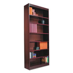 Alera Square Corner Wood Veneer Bookcase, Six-Shelf, 35.63