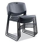 Alera Alera Resin Stacking Chair, Supports Up to 275 lb, Black Seat/Back, Black Base, 4/Carton view 5