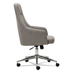 Alera Captain Series High-Back Chair, Supports up to 275 lbs., Gray Tweed Seat/Gray Tweed Back, Chrome Base view 2