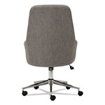 Alera Captain Series High-Back Chair, Supports up to 275 lbs., Gray Tweed Seat/Gray Tweed Back, Chrome Base view 3