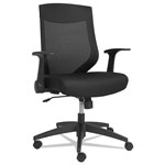 Alera EB-K Series Synchro Mid-Back Flip Arm Mesh-Chair, Supports up to 275 lbs, Black Seat/Black Back, Black Base orginal image