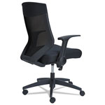 Alera EB-K Series Synchro Mid-Back Flip Arm Mesh-Chair, Supports up to 275 lbs, Black Seat/Black Back, Black Base view 1