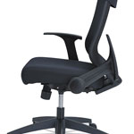 Alera EB-K Series Synchro Mid-Back Flip Arm Mesh-Chair, Supports up to 275 lbs, Black Seat/Black Back, Black Base view 3