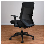 Alera EB-K Series Synchro Mid-Back Flip Arm Mesh-Chair, Supports up to 275 lbs, Black Seat/Black Back, Black Base view 5