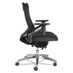 Alera EB-W Series Pivot Arm Multifunction Mesh Chair, Supports up to 275 lbs, Black Seat/Black Back, Aluminum Base view 2