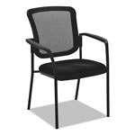 Alera Mesh Guest Stacking Chair, Supports up to 275 lbs., Black Seat/Black Back, Black Base view 2