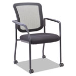 Alera Mesh Guest Stacking Chair, Supports up to 275 lbs., Black Seat/Black Back, Black Base view 4