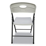 Alera Molded Resin Folding Chair, White Seat/White Back, Dark Gray Base, 4/Carton view 2