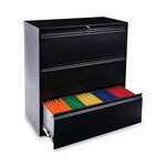 Alera Lateral File, 3 Legal/Letter/A4/A5-Size File Drawers, Black, 36