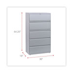 Alera Lateral File, 5 Legal/Letter/A4/A5-Size File Drawers, Light Gray, 36