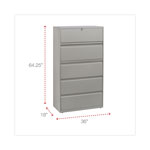 Alera Lateral File, 5 Legal/Letter/A4/A5-Size File Drawers, Putty, 36